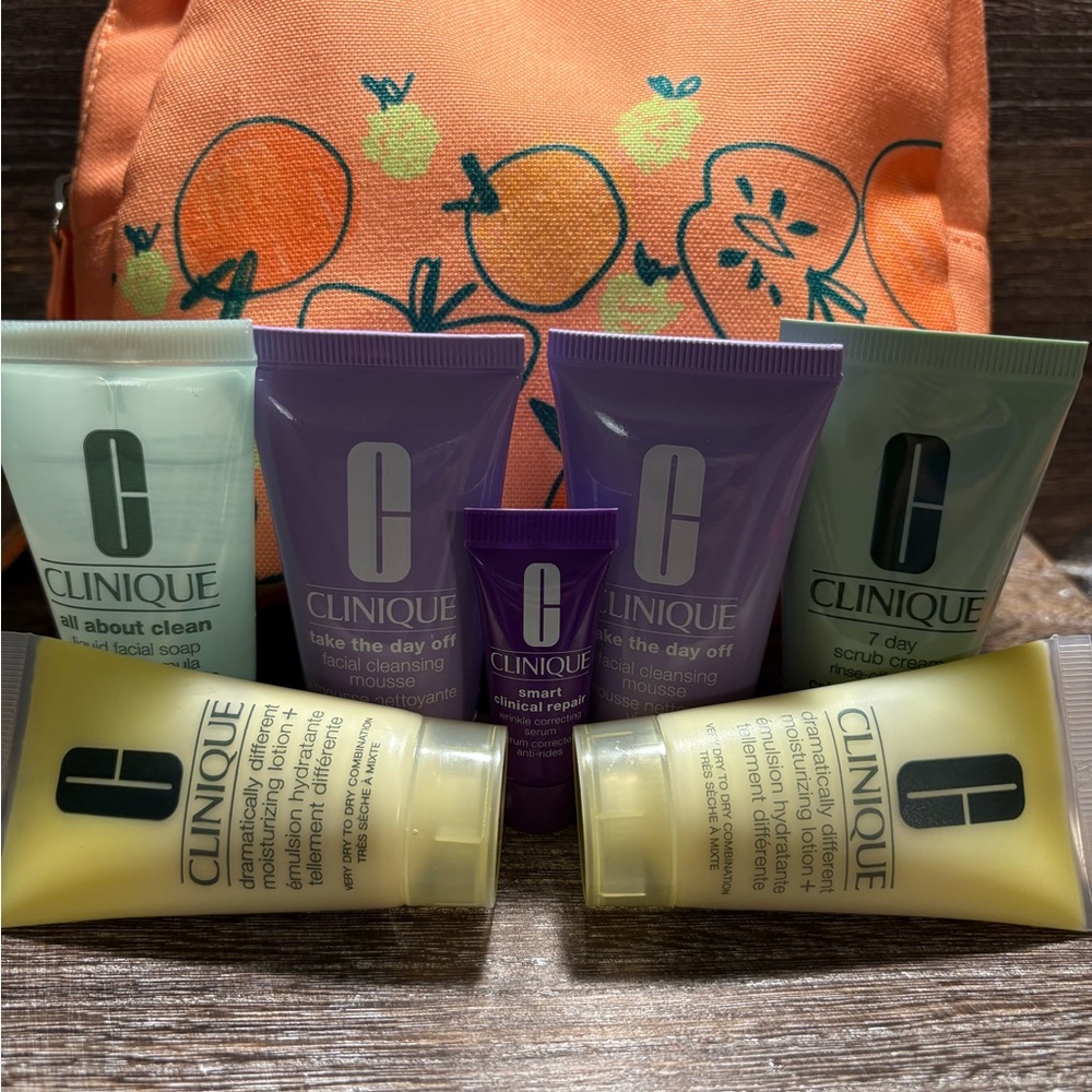 Clinique Skincare Collection with Orange Bag
